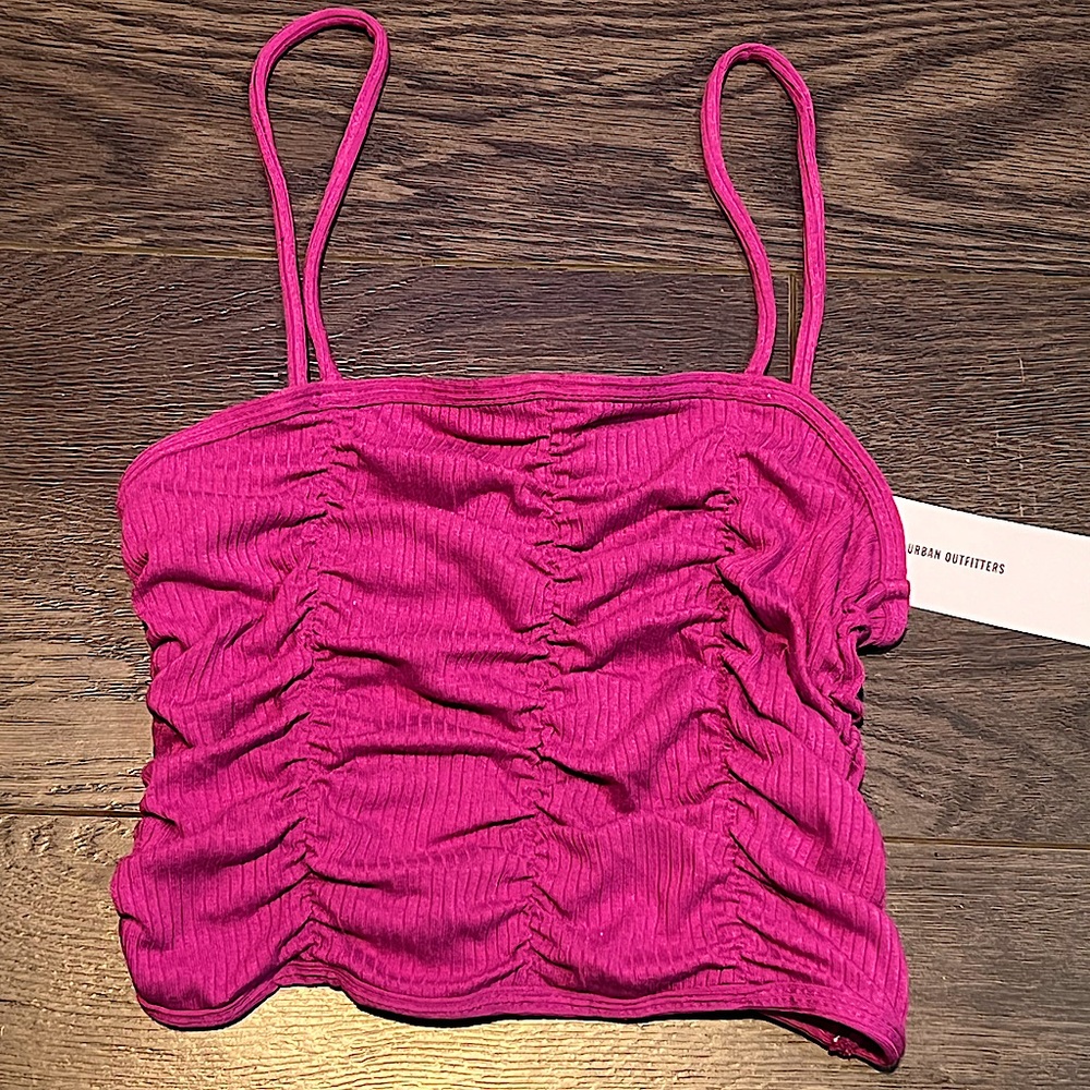 Pink ruffle top